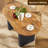 63" Fluted Oval Dining Table Double Pedestal Kitchen Table For 4-6 With Thickened Edge, Luxury Table For Dining Room/Kitchen-1807461441