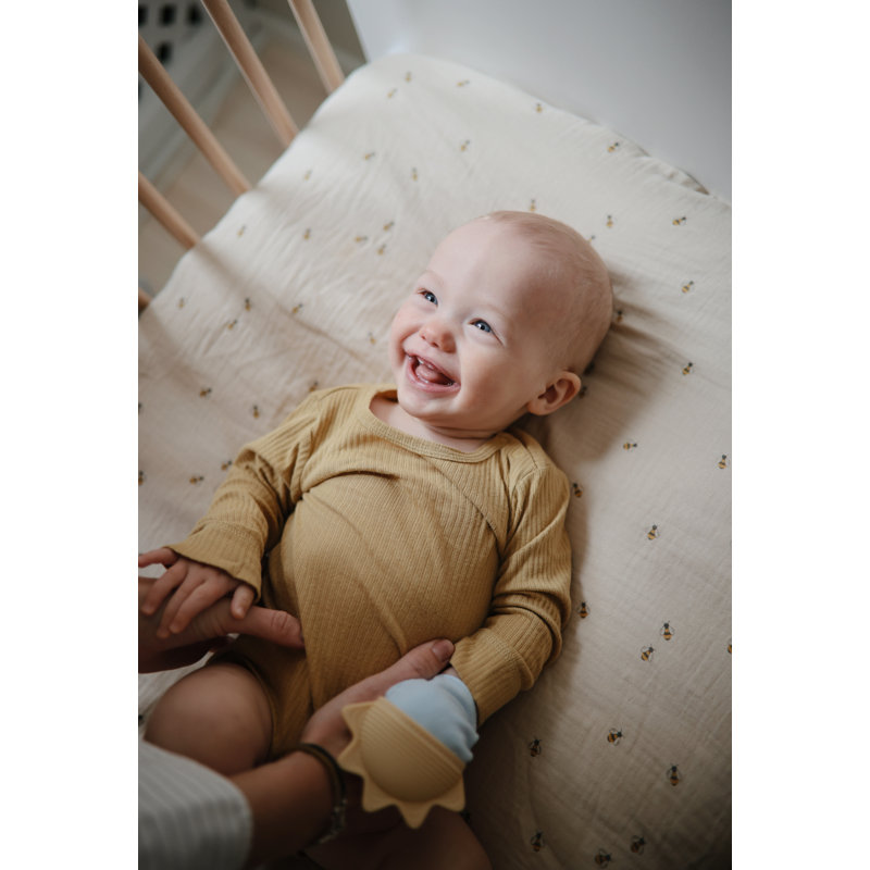Extra Soft Muslin Crib Sheet, Bees