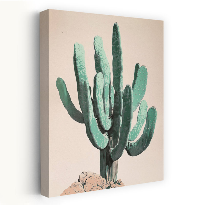 Branching Out - Cactus contemporain, plante verte, art, H 36 po x l 24 po