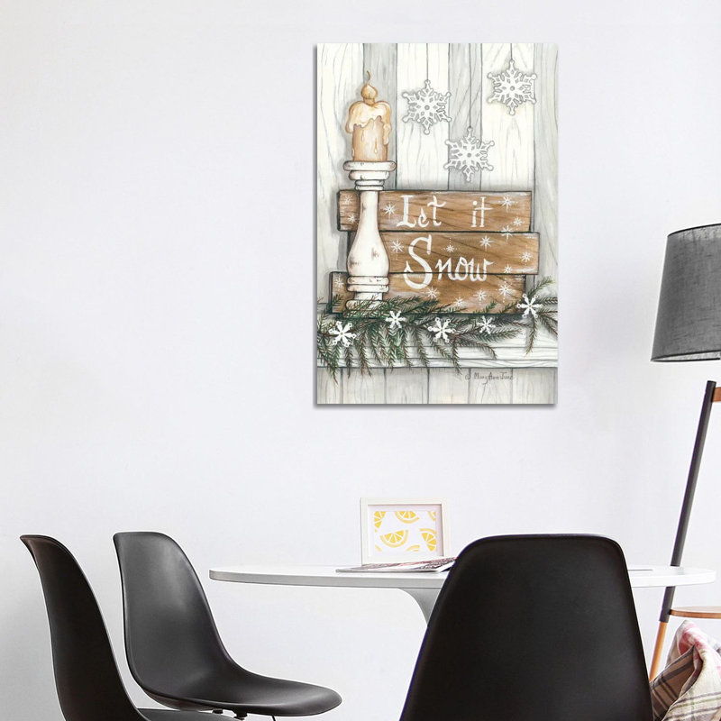 Let It Snow Snowflakes by Mary Anne June - Wrapped Canvas Print, 101.6 cm H x 66.04 cm W x 1.91 cm D