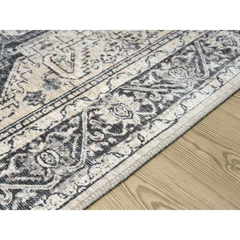Lancaster Washable Ivory Area Rug, Rectangle 2'7" x 7'3"