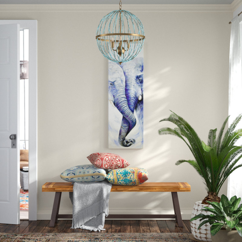 «Blue and Grey Elephant», reproduction sur toile tendue, H 48 po x l 16 po x P 1,5 po