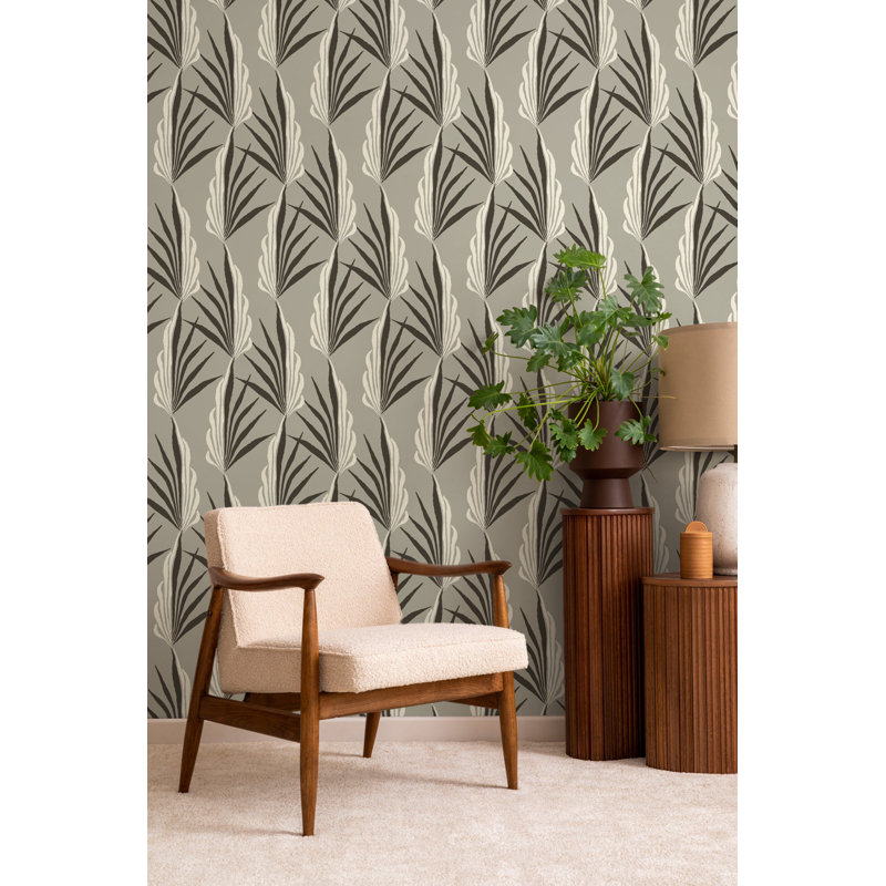 Areca Palm - Warm Gray Wallpaper