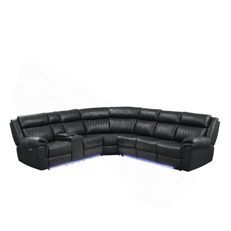 Canapé modulaire inclinable moderne en bois noir, Noir