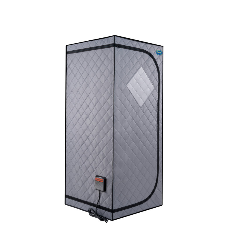 Tente de sauna portable portative à infrarouge pleine grandeur - Spa personnel, avec panneaux infrarouges, coussin chauffant, contrôleur, chaise pliable, lampe de lecture. Facile à installer. Chauffage rapide, avec certification FCC