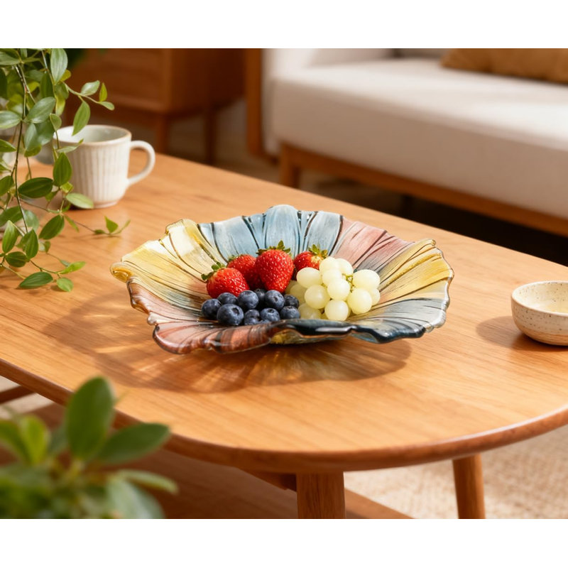 Assiette de 11,5 po en forme de tournesol en forme de tournesol, grande taille, design frais