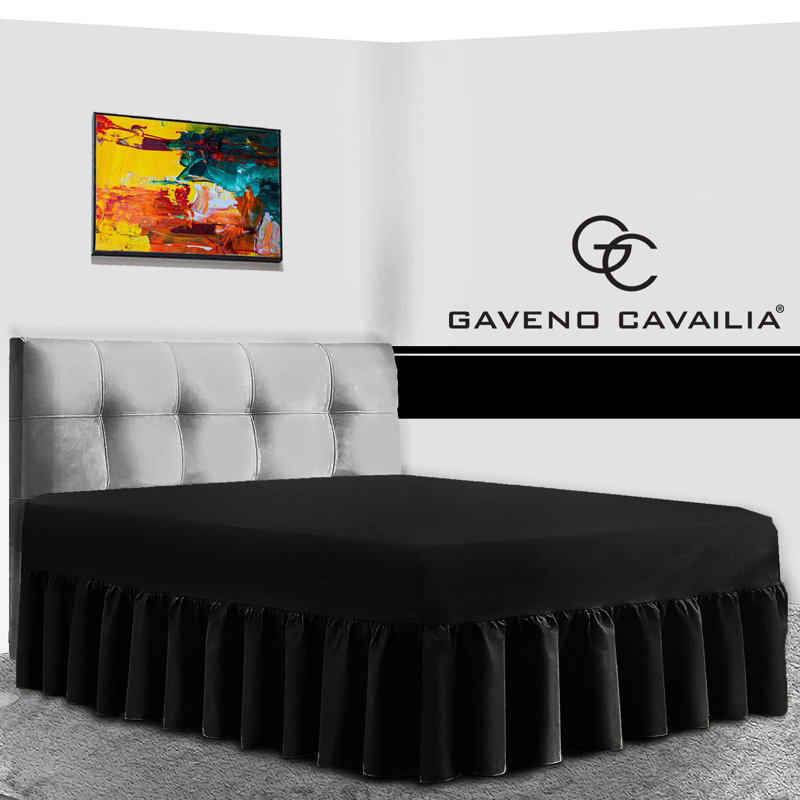 Percale Valance Sheet Polycotton Solid Colour Bed Sheet Single Double King Super King Machine Washable High Quality, Black