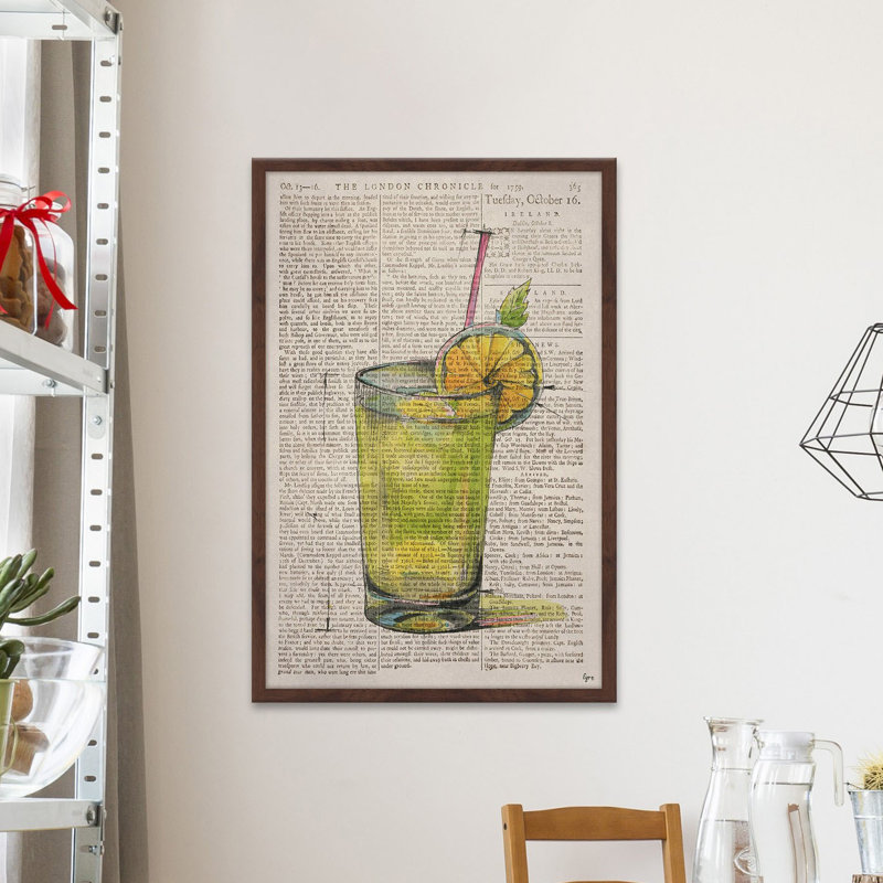 Orange cocktail par Eyre Tarney - reproduction de cadre photo, H 36 po x l 24 po x P 1,5 po