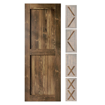 84in High 5-in-1 Design Dark Walnut Colour Solid Pine Wood Finished/Unassembled One Door Only