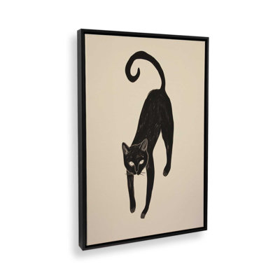 «Black Cat Portrait In Matisse» par Cocoon Design, reproduction d'art
