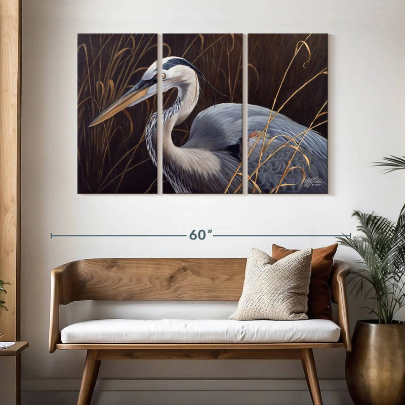 Brampt Great Blue Heron, 32" H x 50" W