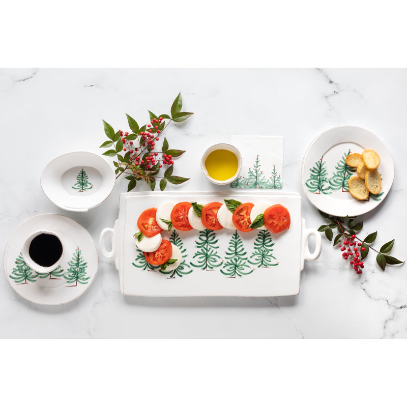 Lastra Holiday Handmade Stoneware Dinnerware - Set of 16
