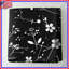 Couvre-lit matelassé à motif floral noir et blanc-126079375