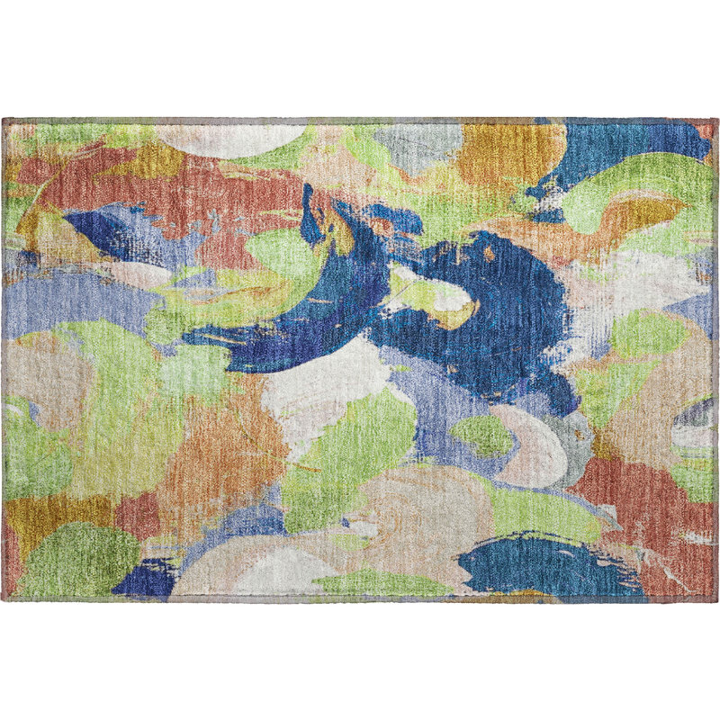 Premium Machine Washable Mouton Abstract Rug, Rectangle 1'8" x 2'6"