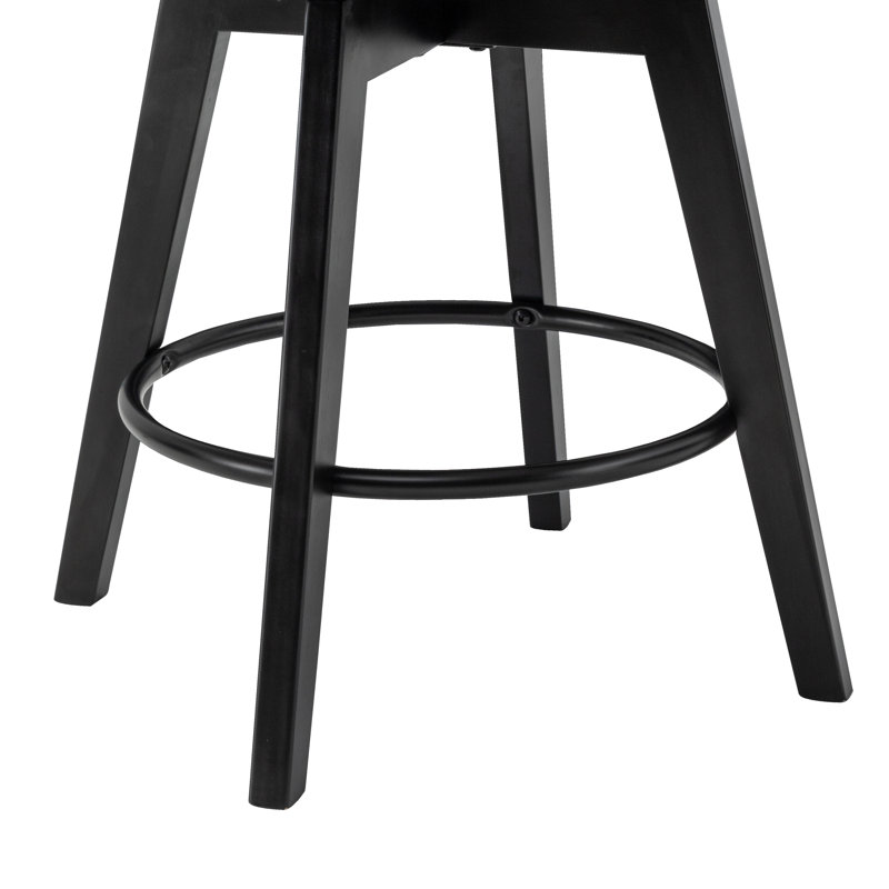 Odelin Swivel Upholstered Counter Stool, White