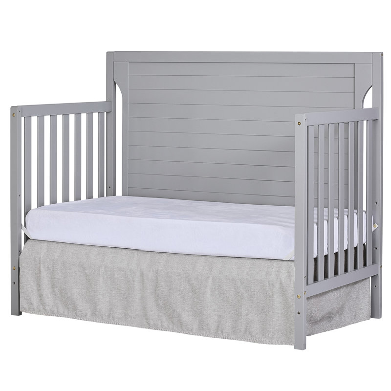 Pebble Grey Pinewood 5-in-1 Convertible Crib with Adjustable Mattress Height