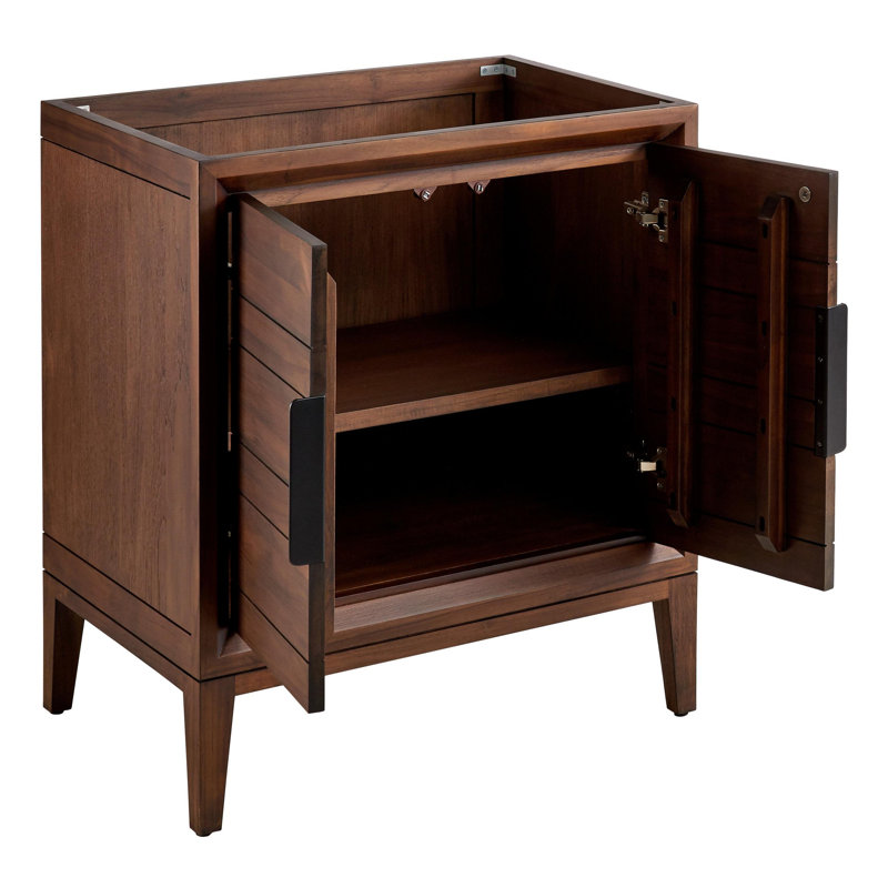Ensemble de meuble-lavabo simple 30 po avec lavabo sous le comptoir Aliso, Marbre de Carrare, 8 po, Café