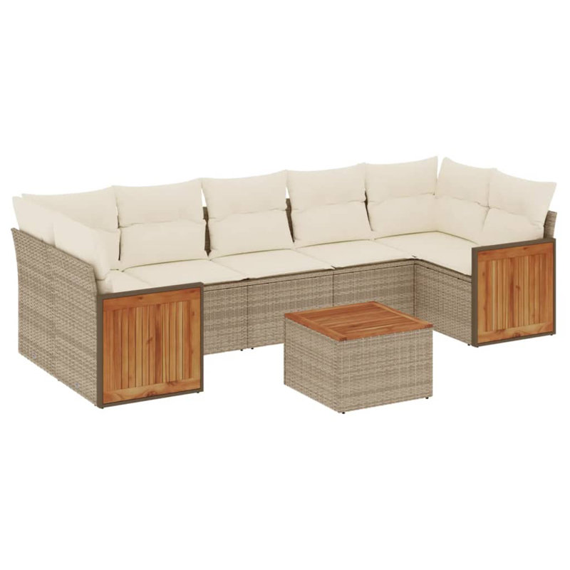 Ensemble de canapé de jardin Vidaxl, Beige, Blanc