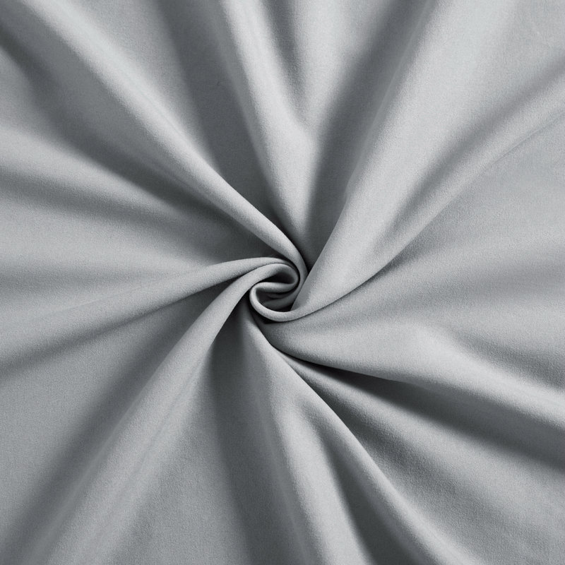Jupe de lit en rayonne de bambou unie Marina, Lit simple, gris