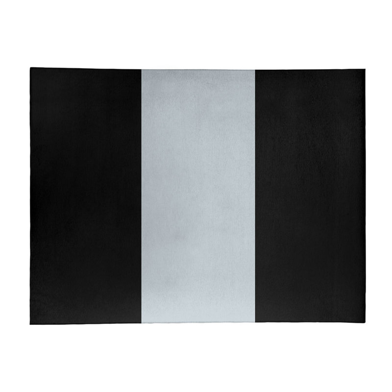 Tapis noir/argent tissé à plat Chicago, Rectangle 9 pi x 12 pi