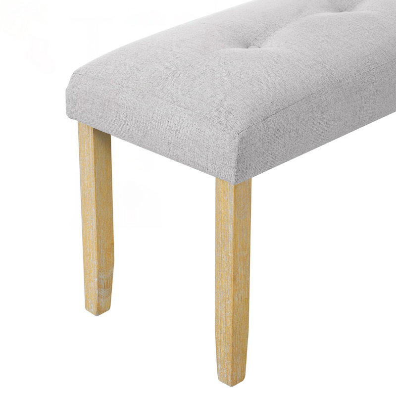 Banc capitonné rembourré, bancs de salle à manger modernes, bancs de salle à manger rembourrés, banc de bout en tissu pour une utilisation polyvalente à la maison