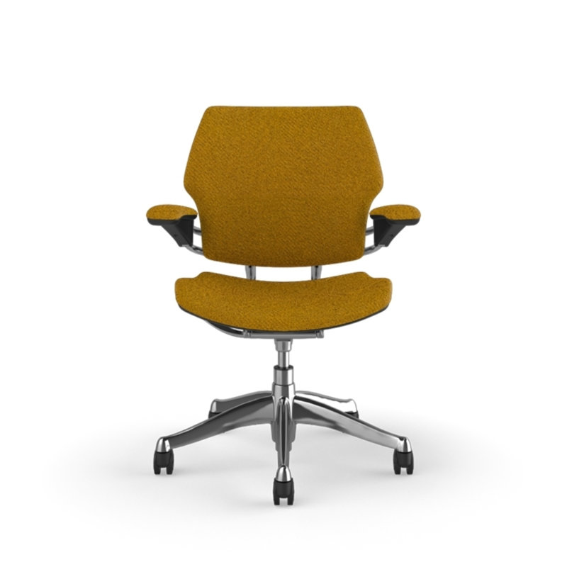 Chaise de travail ergonomique Freedom - Coda, Aluminium poli avec garniture graphite, Ocre - 0442