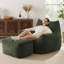 Grand fauteuil à billes en velours côtelé avec repose-pieds en mousse à mémoire de forme-1749246544