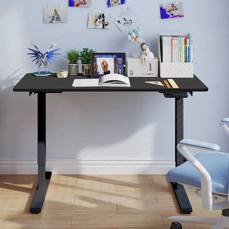 Electric Adjustable Height Standing Desk, Black/Black, 35.43" H x 47.24" W x 23.62" D