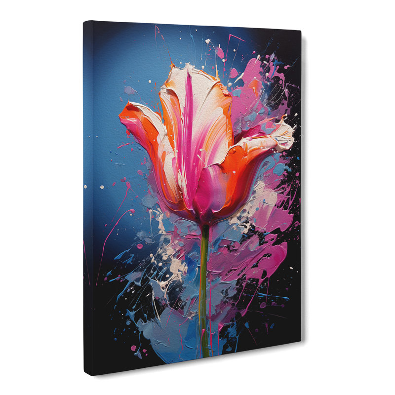 Tulip Flower Action No.2 - Wrapped Canvas, 50cm H x 35cm W x 3cm D