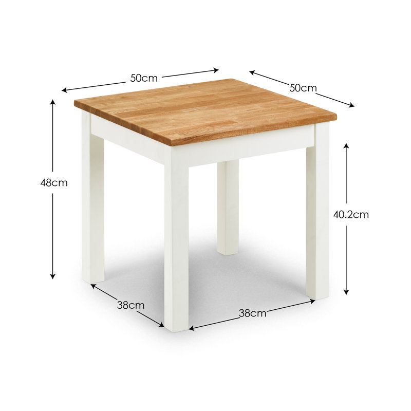 Carmel Solid Wood End Table, Ivory