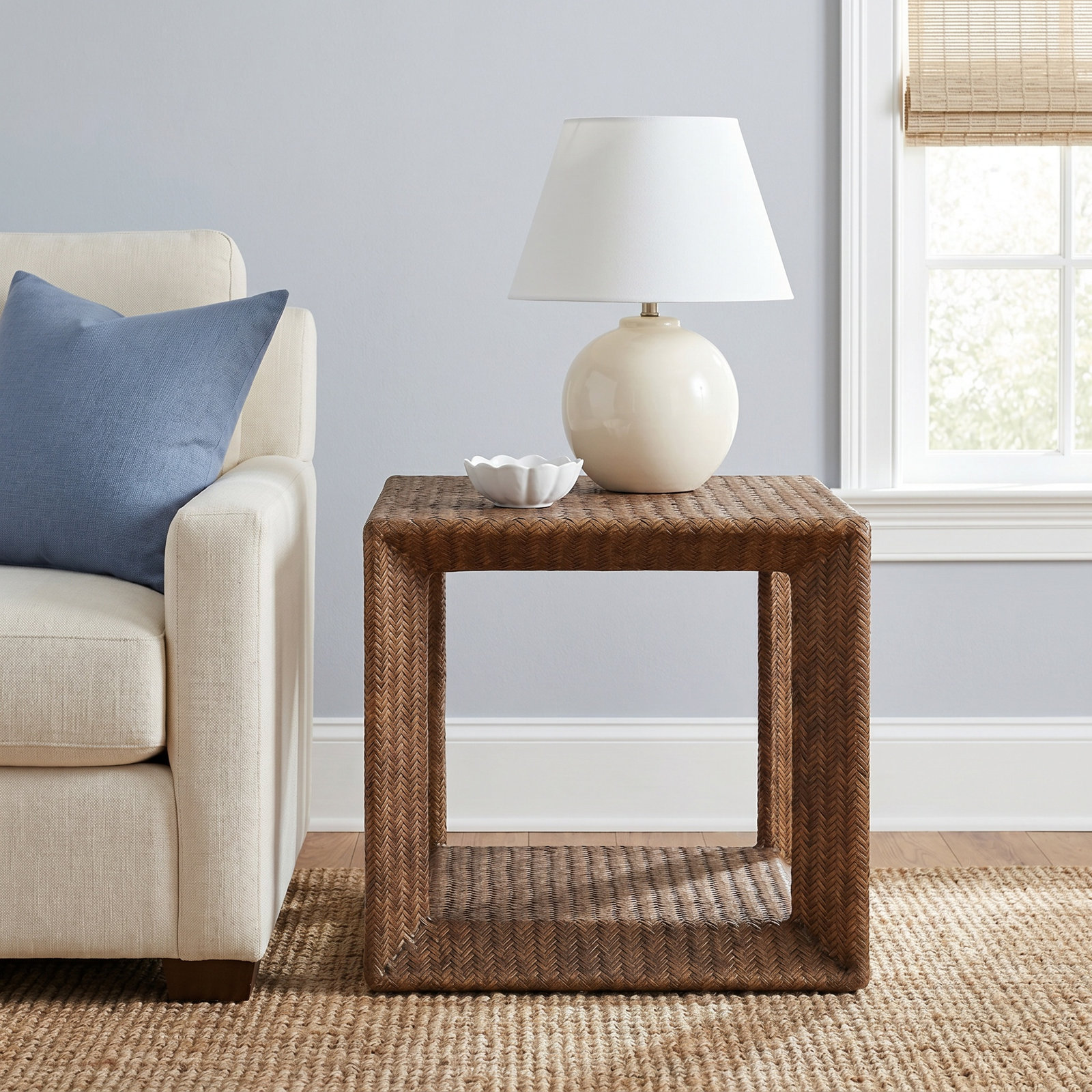 Chloe End Table, Aged Barrel