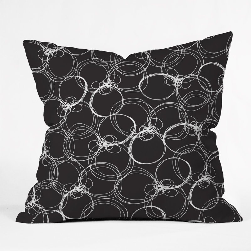 Housse de coussin carré et insert, 20 po x 20 po, Noir
