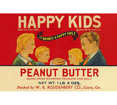 « happy kids à l’arachide », affiche rétro