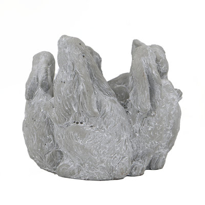 10X8x6.5" 5 Bunny Cement Planter