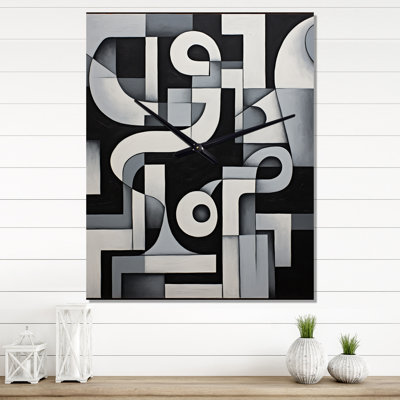 Garden Of Urban Groove Abstract Geometrics XI - Modern Geometric Wall Clock