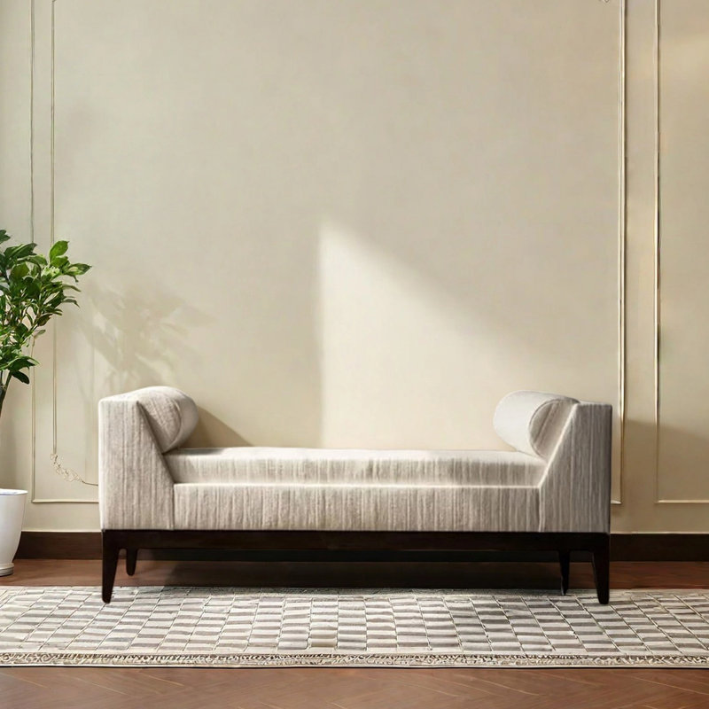 Solid wood bench with soft padding for shoe storag, 21.65" H x 59.06" W x 19.69" D