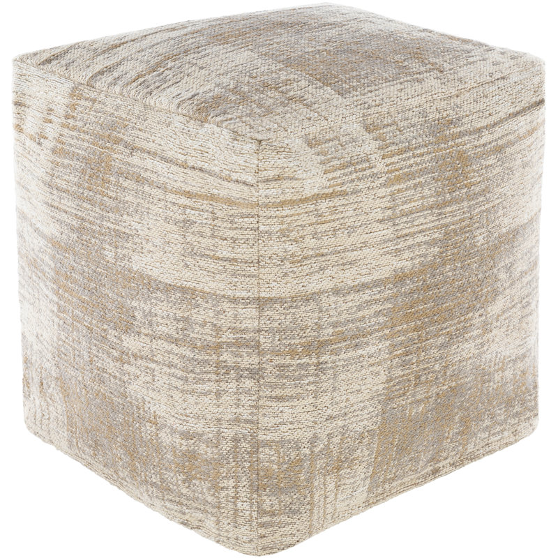 Brijido Upholstered Pouf, Taupe