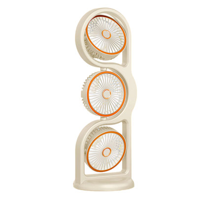Ventilateur de bureau à 3 têtes avec lumière nocturne / ventilateur de bureau puissant