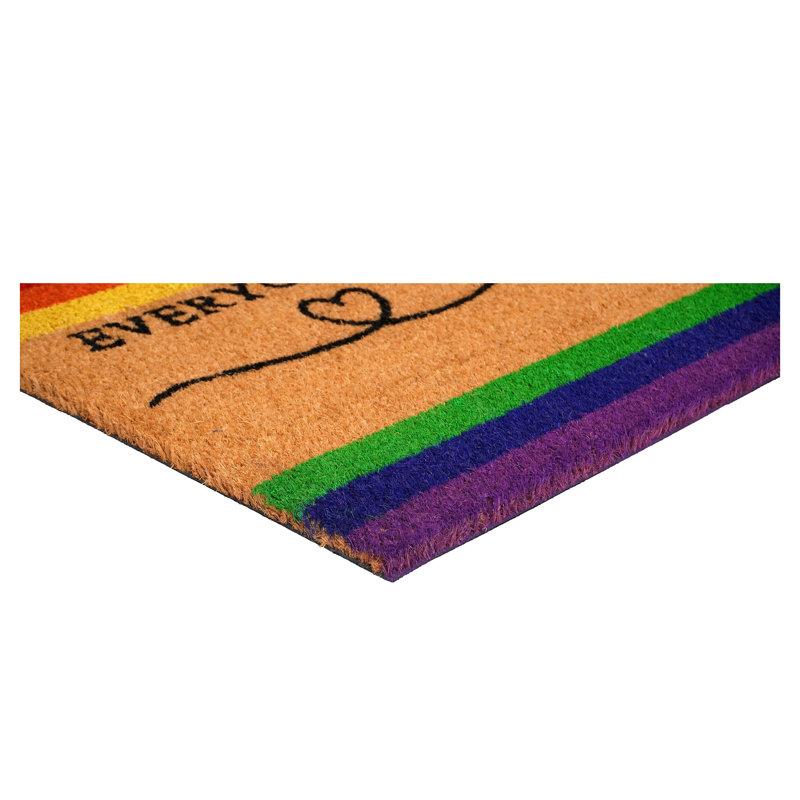 Everyone is Welcome Coir Doormat with Vinyl Backing