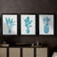 Watercolor House Plant I - Toile tendue avec châssis sur mesure - 3 pièces-1403366812-1403366810