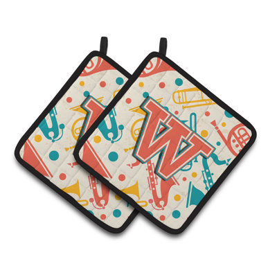 Instruments de musique rétro Potholder