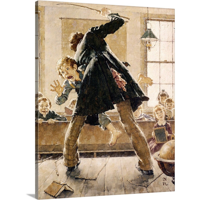 «Norman Rockwell Schoolmaster Flogging Tom Sawyer», art mural sur toile, H 14 po x l 11 po x P 1,25 po, Toile tendue