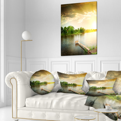 «Lake Under Evening Sun», reproduction de photo sur toile tendue