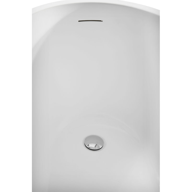 61" Streamline Soaking Freestanding Tub and Tray With Internal Drain, Polished Chrome