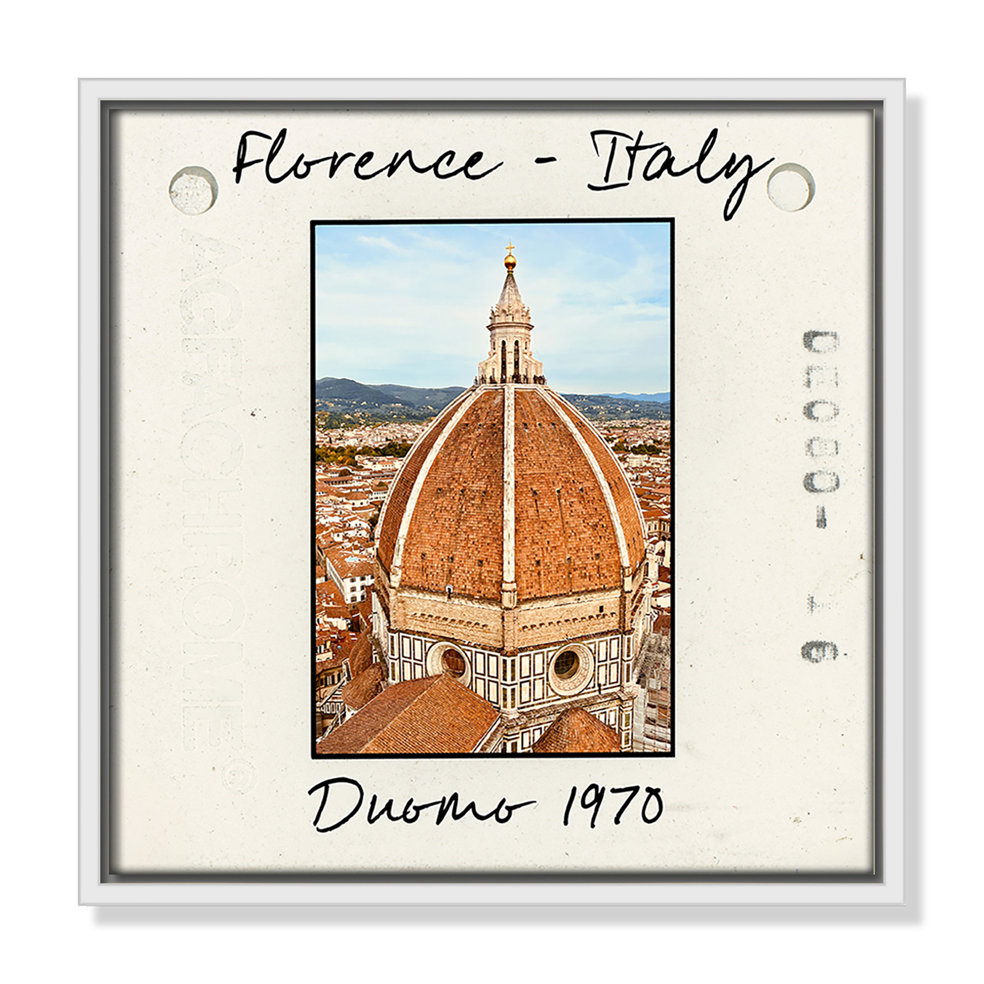 Florence Italy - Duomo Print by Susan Jill, White Floater Framed Canvas, 13.5" H x 13.5" W x 2" D