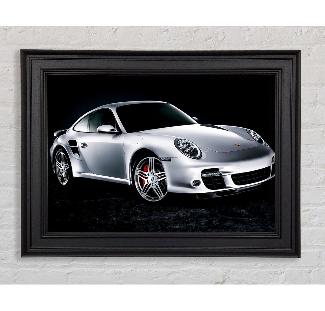 Porsche 911 Silver Beauty Gerahmter Druck