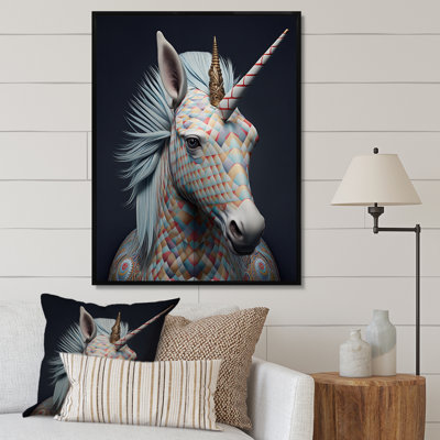 Portrait de licorne 3D - reproduction sur toile