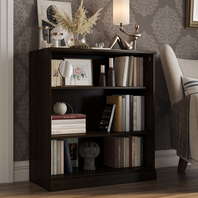 Bibliothèque courte 100% bois massif avec tablettes réglables, rangement modulaire, bibliothèque ouverte, l 32 po x H 35,75 po