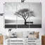 «Black and White Lakeside Nature Serenity - Lakes Lakehouse», ensemble d'art sur toile-107744167-107744172