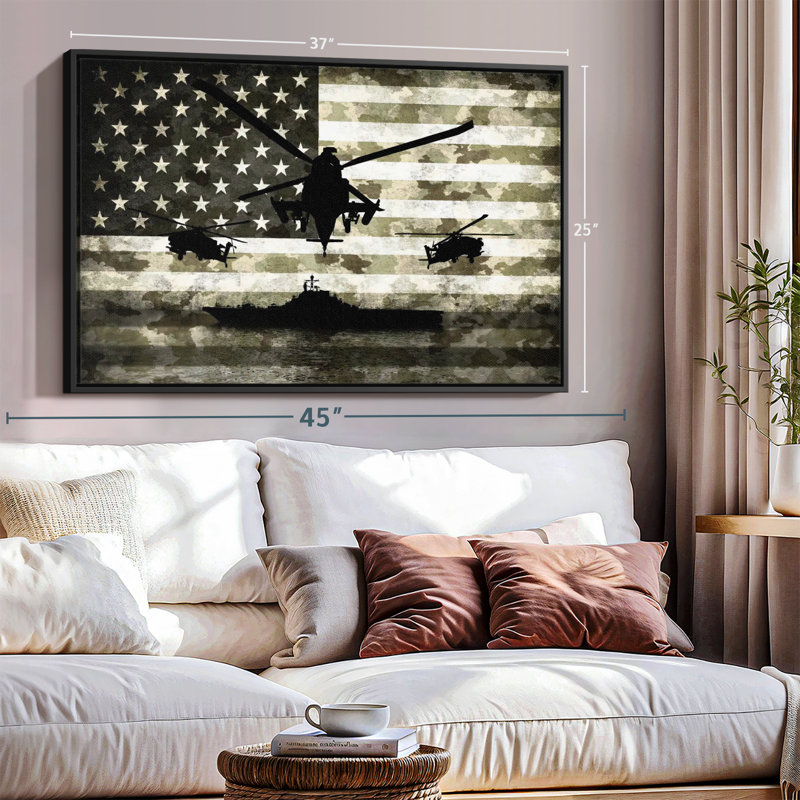 " Navy Camo USA Flag " Print, 25" H x 37" W